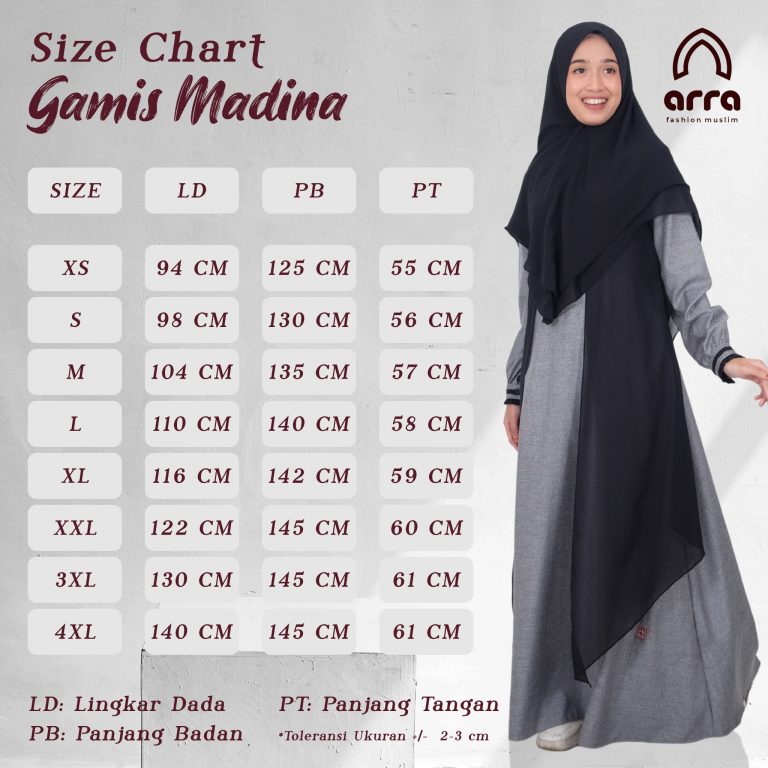 Size Chart Gamis